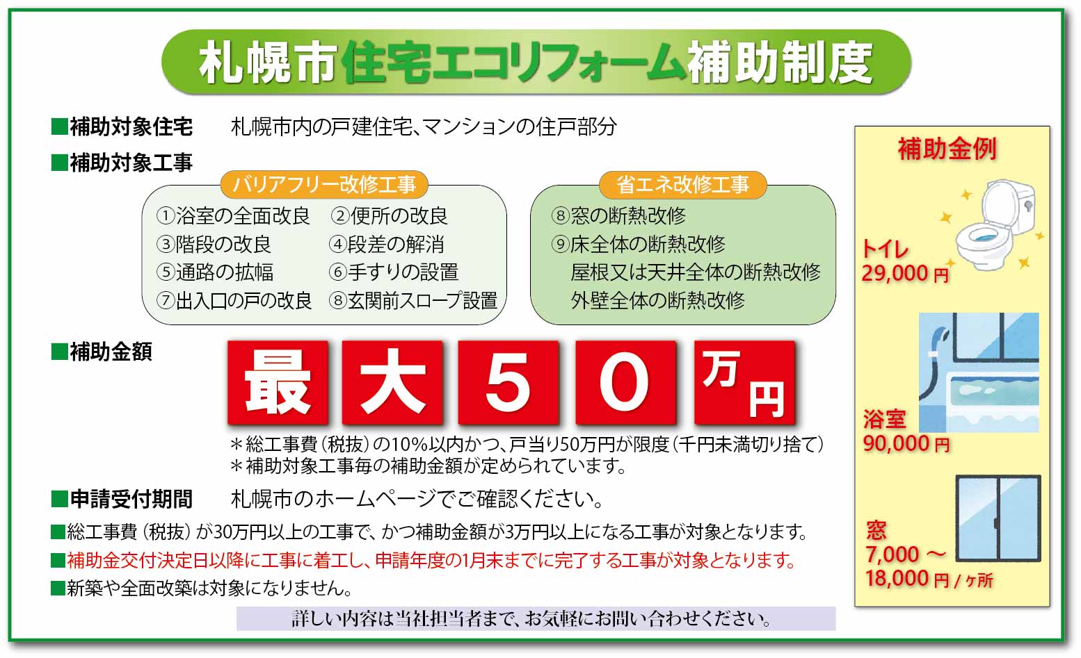 札幌市住宅エコリフォーム補助制度