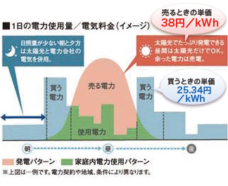 1日の電力使用量／電気料金（イメージ）